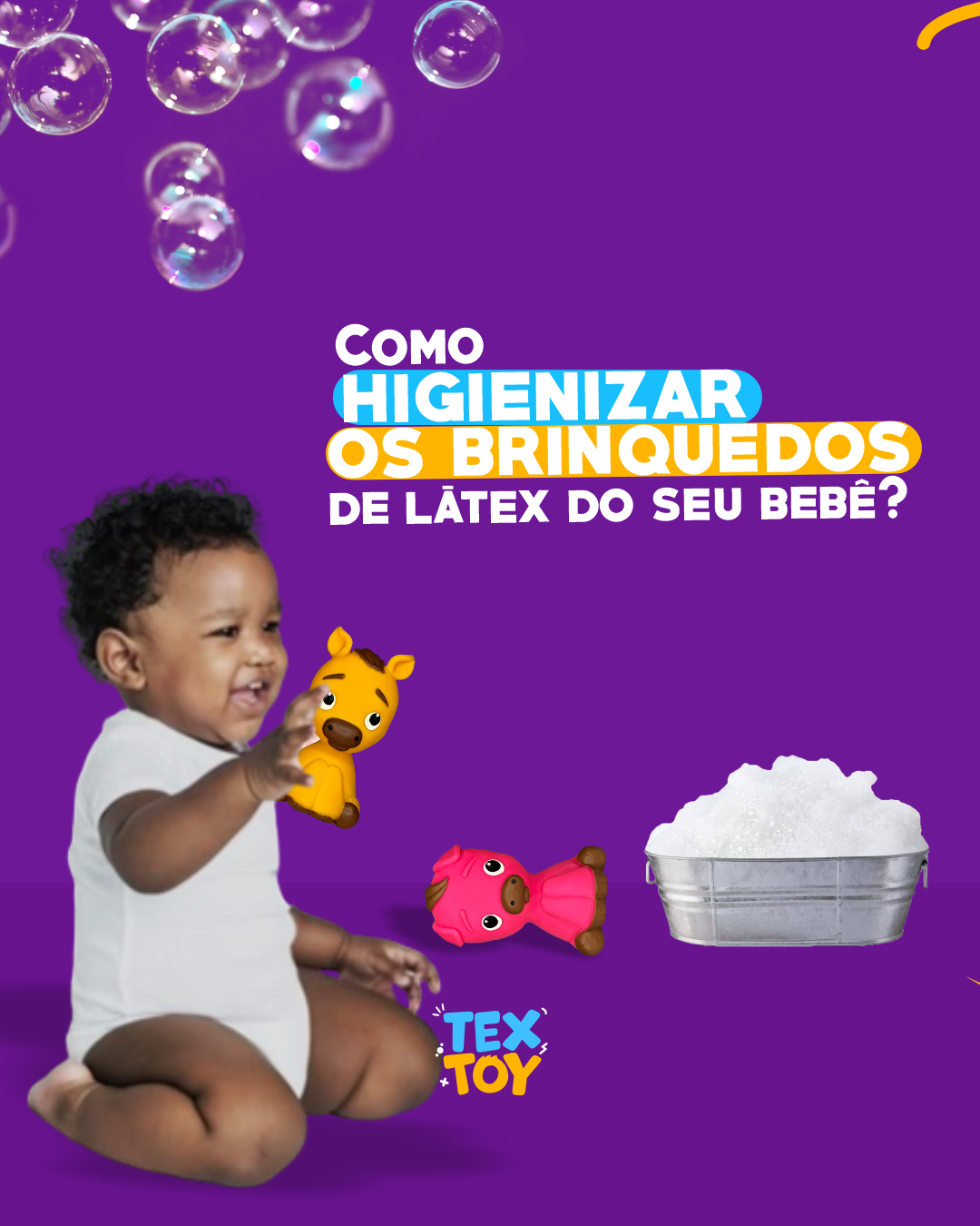 Como higienizar os brinquedos de Látex do seu bebê